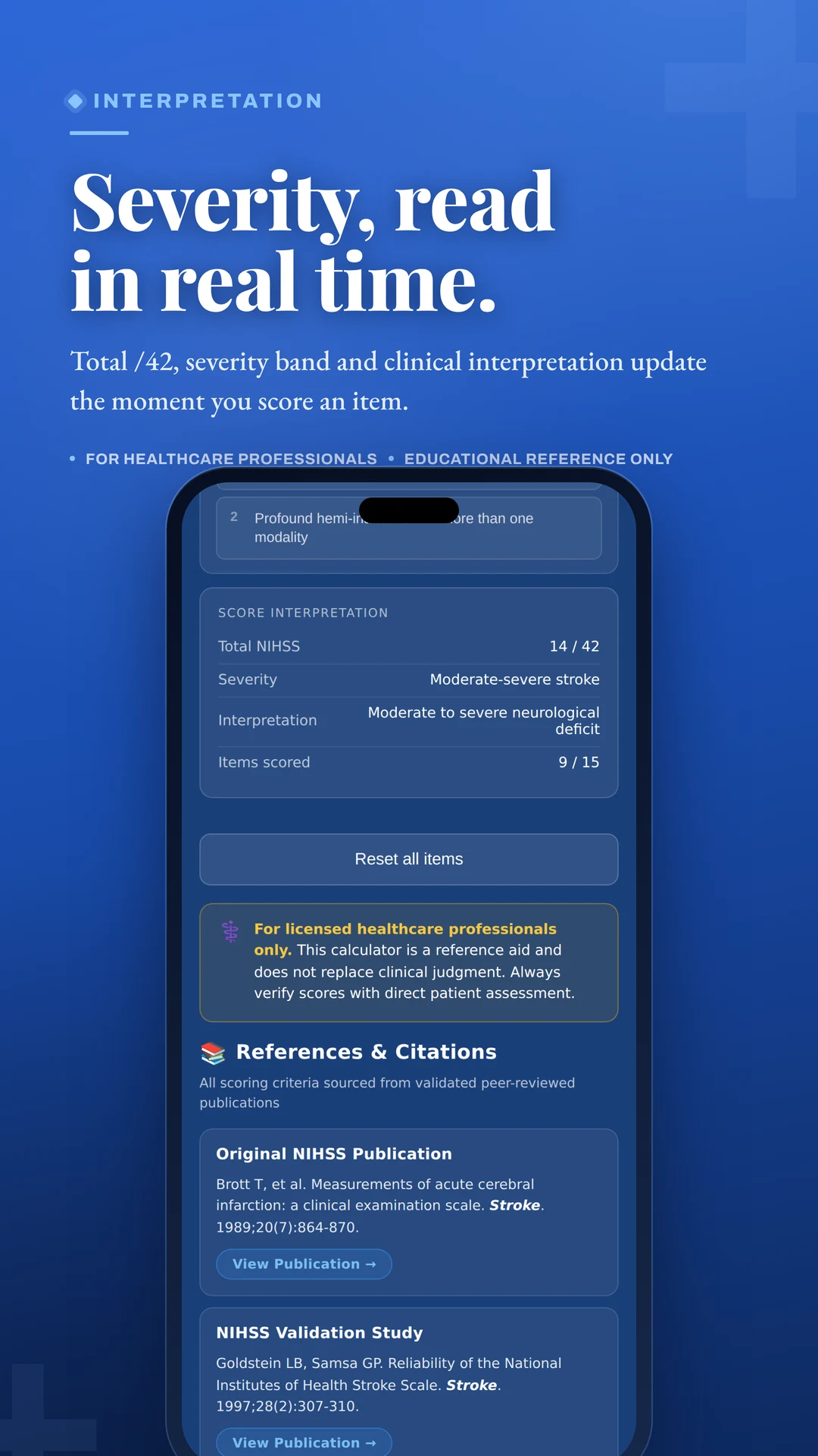NIHSS Score -Stroke Calculator screenshot